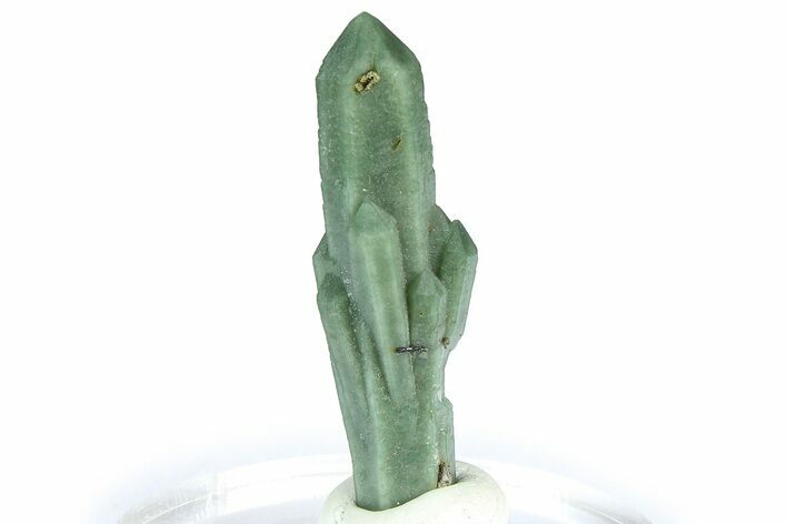 Green Hedenbergite Included Quartz Cluster - Mongolia #366517